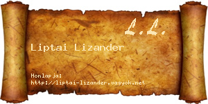 Liptai Lizander névjegykártya